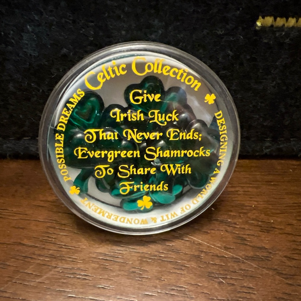 Celtic Collection Irish Evergreen Shamrocks Good Luck Charm Possible Dreams